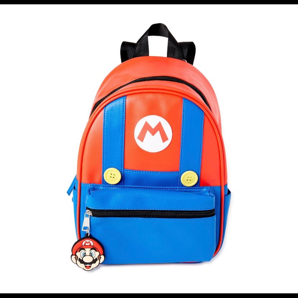 NEW Super Mario Bros Red and Blue Mini-Backpack - Picture 5 of 9